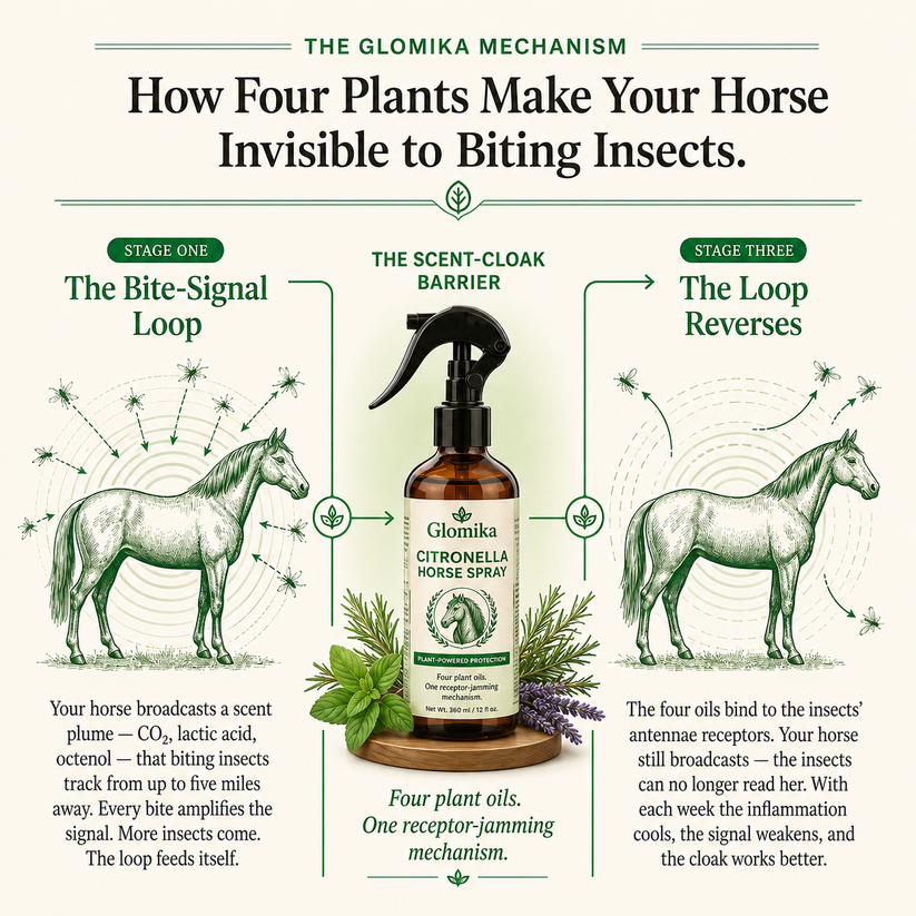 The Glomika natural horse spray mechanism